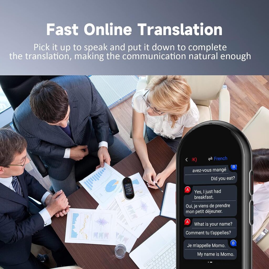 HASLED Language Translator Device, Portable Two-Way Instant Translator, Offline Online Voice Photo Translation, 137 Languages Supported, High Accuracy Device for Travel Business Learning (Black)