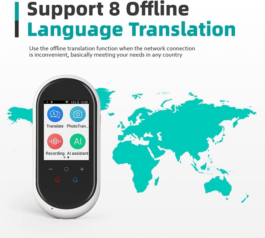 Language Translator Device Two-Way Instant Translator Device 106 Languages Support Voice  Text  Offline  Photo Translation High Accuracy Voice Translator Device for Travel Learning Business
